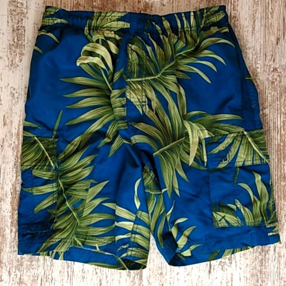 Caribbean Joe Palm Tree Men's Cargo Swim Trunks S